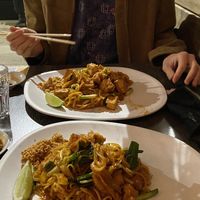 vegan pad thai with fried tofu at Sirinat Thai in San Pedro