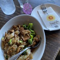 Fried rice noodle with mock chickenn  at Sirinat Thai in San Pedro