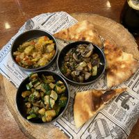 Triple meze board with warm bread  at Il Forno in Bournemouth