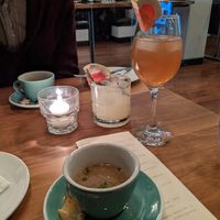 Sunchoke soup and cocktails at Osteria Du in Toronto