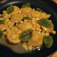 Corn ravioli. Best pasta dish. at Osteria Du in Toronto