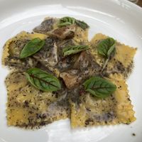 Mushroom ravioli   at Osteria Du in Toronto
