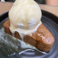 Spice cake and gelato   at Osteria Du in Toronto