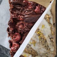 Chocolate Cherry and Poppey Seed Cake (takeaway) at Cafe Bellevue in Darmstadt