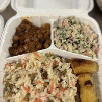 Chickpeas salad and rice .   at Origamy Gelato in Sunrise