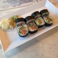 Green Peace roll (but I don’t think this is vegan!) and presentation is awful.  at Water + Flour in Tampa