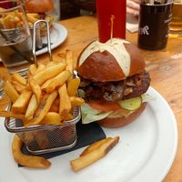 Vegan black bean burger at Amsterdam Cafe Pub in Whistler