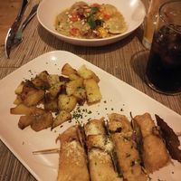 Involtini (front) ravioli (back) at aTipico in Palermo