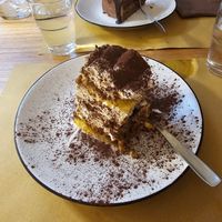Tiramisu and chocolate cake at aTipico in Palermo