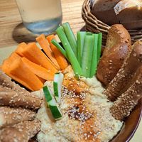 Humus with vegtables at aTipico in Palermo
