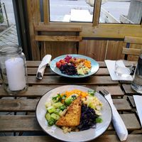 The two dinner plates that were offered at Farm2Table - S:t Knut in Malmo