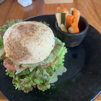 Chickpea burger   at CHILL A KILL in Puerto Escondido