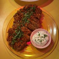 “Chicken” fried shrooms  at Facing Heaven  in East London