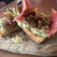 Edamame butter toast  at Plant in Asheville