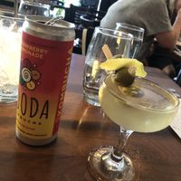 Kombucha and savory martini  at Plant in Asheville