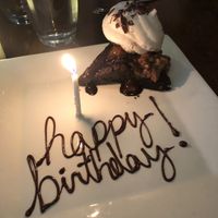 Brownie (meh) with heavenly pb banana ice cream  at Plant in Asheville