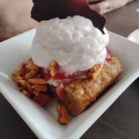 Brookie, strawberry ice cream, rhubarb, mint chocolate  at Plant in Asheville