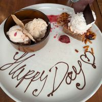 Desserts for our special day! (Ice cream and Blondie) at Plant in Asheville