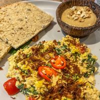 Scrambled tofu with peanut butter bread  at Juju in 