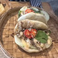 Bao buns with hoisin pulled mushroom   at Juju in 