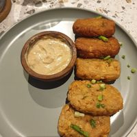 Tempeh nuggets w/creamy cashew dip 40k rp at Juju in 