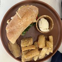Juju sandwich with cassava fries  at Juju in 