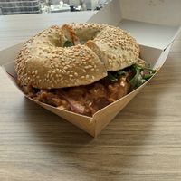 Pulled Jackfruit Bagel   at Five Points in Melbourne
