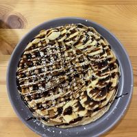 Waffle with chocolate and banana   at Guará in Vila Nova De Gaia