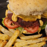 Bean Burger at Slaughterhouse Vegan in Calangute