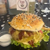 Mushroom burgerrs  at Slaughterhouse Vegan in Calangute