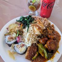 R$57 (US$9) for this huge 0.9kg plate of excellent buffet food at Lotus Vegetariano in Sao Paulo