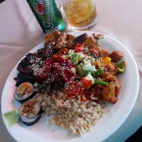 At R$40 per kilo, this big plate was R$30. at Lotus Vegetariano in Sao Paulo