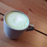 Drink matcha latte at Bandit Bakery in Aberdeen