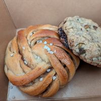 Cardamom knot and cookie at Bandit Bakery in Aberdeen
