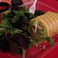 Vegan Buffalo Chicken Wrap w/ side salad (this is the 2nd 1/2 of the wrap; I'd already eaten the 1st 1/2) at Red Velvet Cafe - Fashion Show Mall in Las Vegas