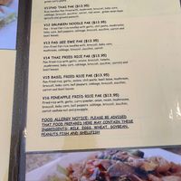 vegetarian menu at Thai Chili in Reno