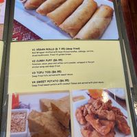 Vegetarian appetizer menu section at Thai Chili in Reno