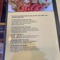 vegetarian menu  at Thai Chili in Reno