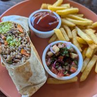 Vegan burrito at Kinsu in Uvita