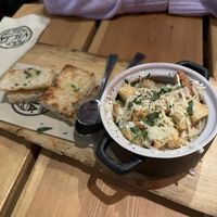 Onion soup with cheese and crutons  at Bistro Vilja in Tampere