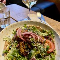 Vegan flat bread  at Bistro Vilja in Tampere