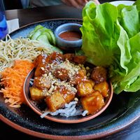 Lettuce wrap platter at Blue Sushi Sake Grill in Chicago