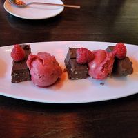 A brownie \ sherbet dessert thing. it was good. at Blue Sushi Sake Grill in Chicago