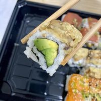 Prince Roll (I hadn’t put the sauce on yet, but it did come with some)  at Blue Sushi Sake Grill in Chicago