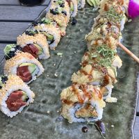 Spicy kaluna crunch and cowgirl rolls   at Blue Sushi Sake Grill in Chicago
