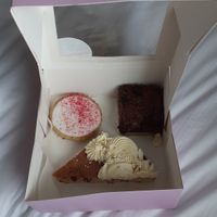 Raspberry empire, slutty brownie, cookie slice at Plant Blonde in Glasgow