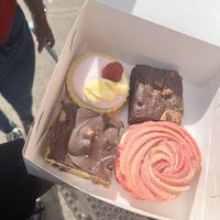 Empire biscuit, brownie, cookie dough and Viennese whirl  at Plant Blonde in Glasgow