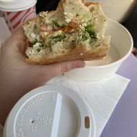 2x biscoff lattes and a chick’n and pesto sandwich 😍  at Plant Blonde in Glasgow