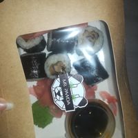 sushi in the box (cute sticker) at Mr Panda in Zilina