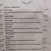 Menu at Pizza Quartier in Vienna